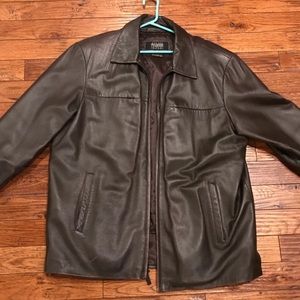 Men’s Brown Wilson leather coat